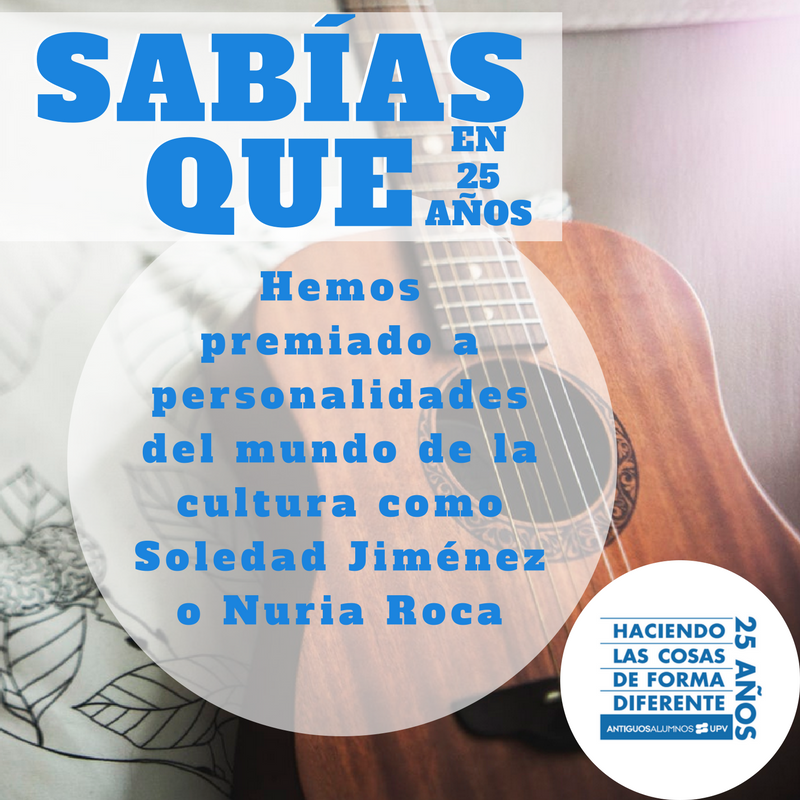 ¿Sabías que en 25 años hemos premiado a personalidades del mundo de la cultura como Nuria Roca o Soledad Jiménez?